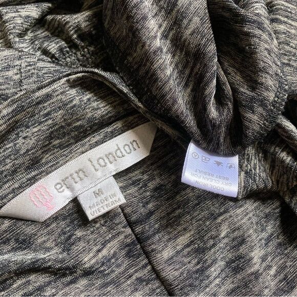 ERIN LONDON Cascading Sleeveless Cardigan Vest Green Space Gray Womens Medium - Picture 10 of 14